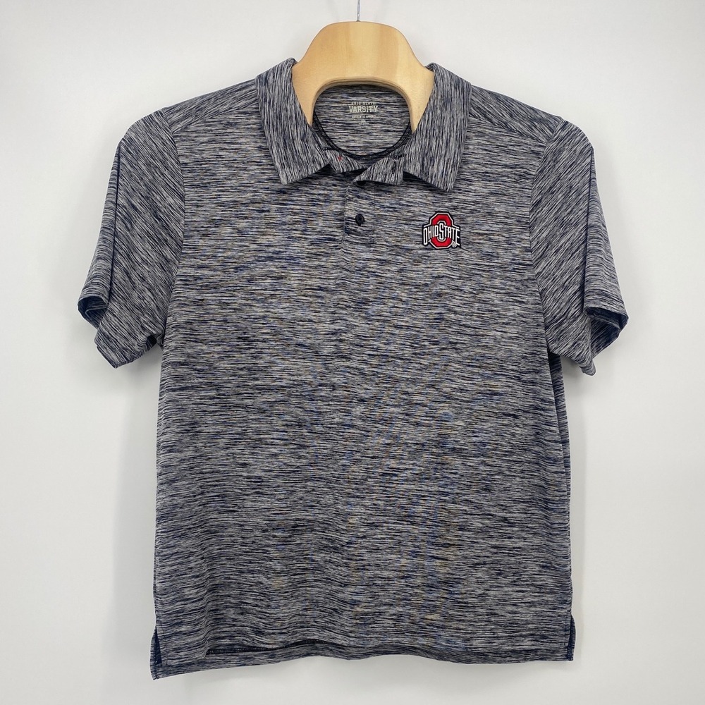 Ohio State Varsity Polo Shirt XXL Navy Grey Space Dye Athletic Excellent